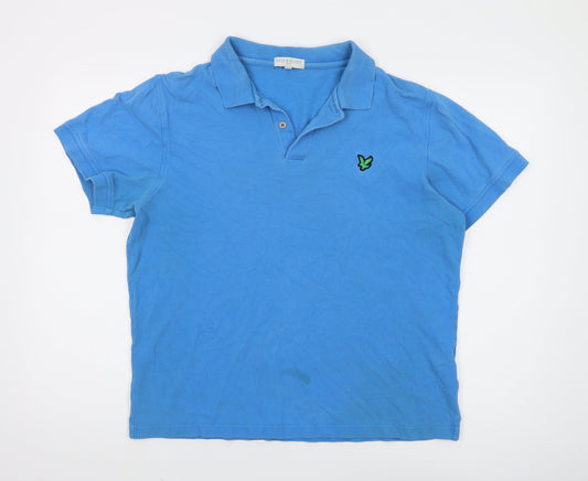 Lyle & Scott Men's Blue XL Polo Shirt Logo Accented