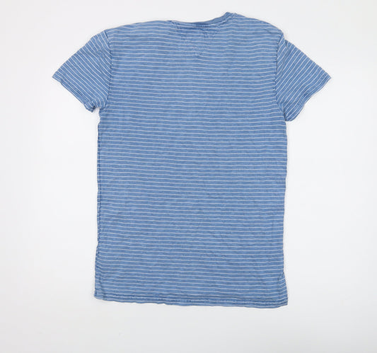 Hilfiger Denim Men's Blue Striped T-Shirt Size S