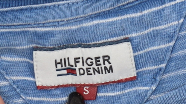 Hilfiger Denim Men's Blue Striped T-Shirt Size S