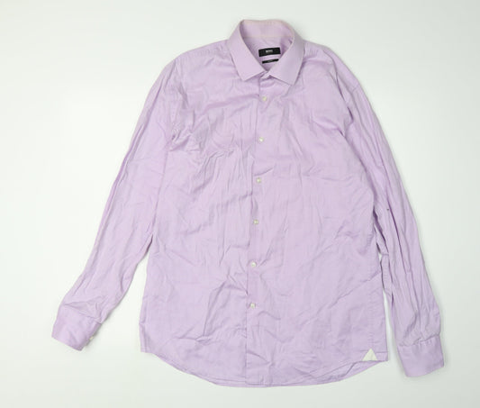Hugo Boss Men's Purple Slim Fit Dress Shirt Size 16