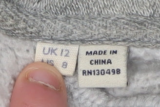 Jack Wills Women's Grey Full Zip Hoodie Size 12