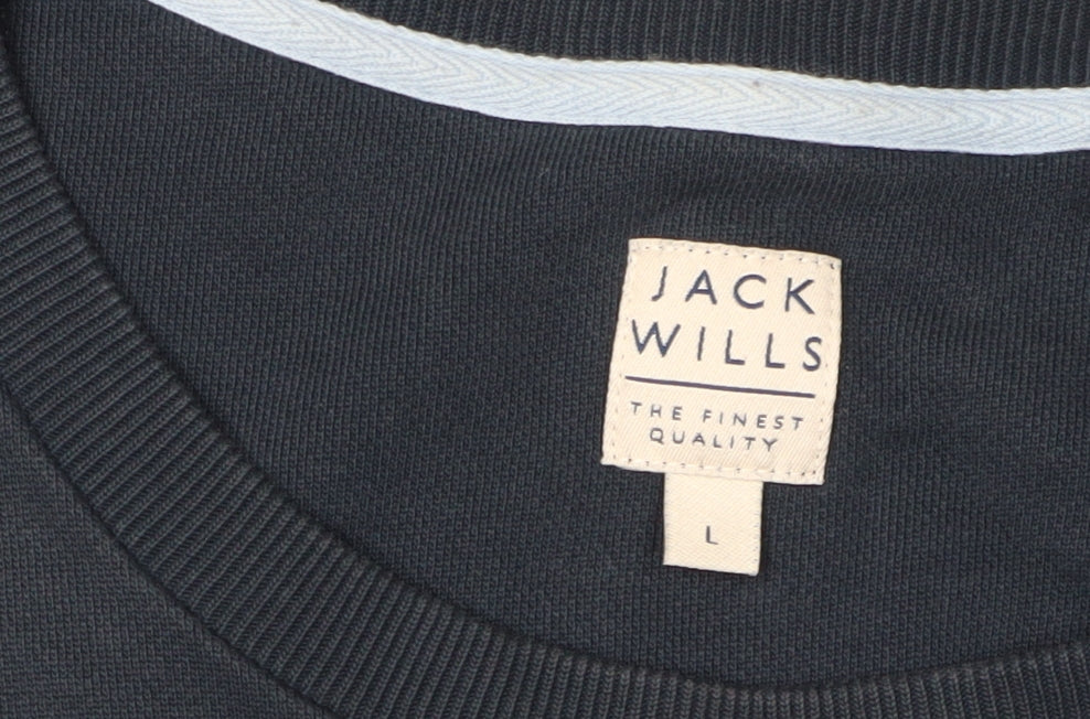 Jack Wills Men's Black Logo Pullover Sweatshirt L