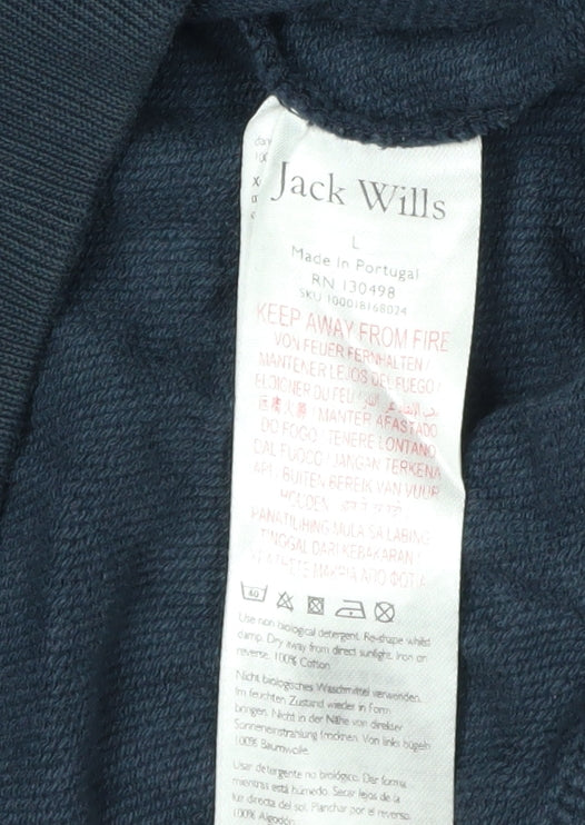 Jack Wills Men's Black Logo Pullover Sweatshirt L