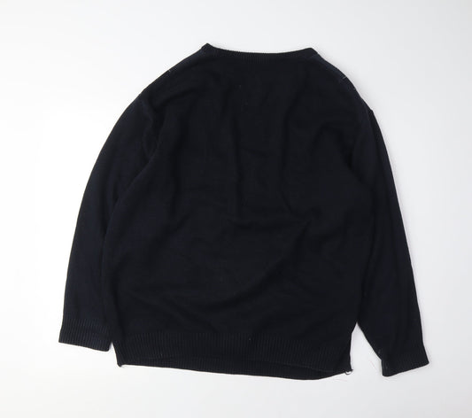 Greenwoods Casual Men's Black Checked Pullover XL