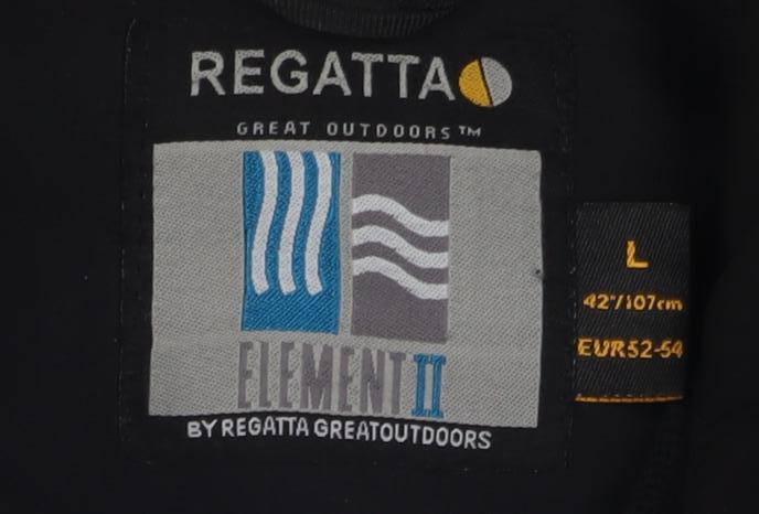 Regatta Men's Black L Soft Shell Jacket, Full Zip, Casual