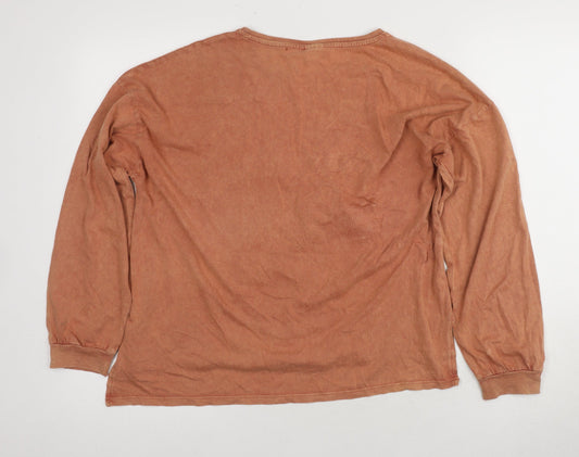 Zara Girls Orange Long Sleeve Bear Graphic T-Shirt 13-14 Years