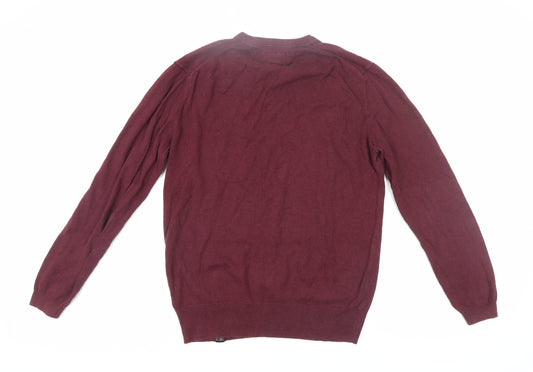 Superdry Men's Red Henley Jumper - Size L