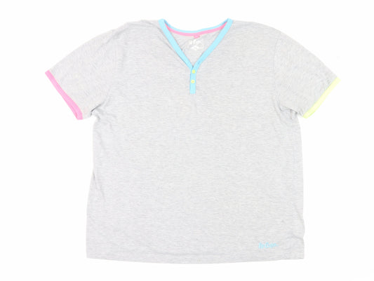 Additional front view of Lee Cooper Grey Henley T-Shirt XL Women's Casual
