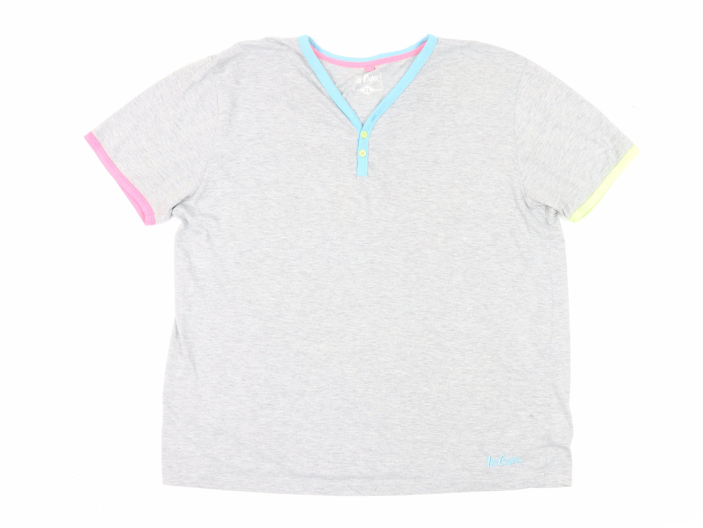 Lee Cooper Grey Henley T-Shirt XL Women's Casual