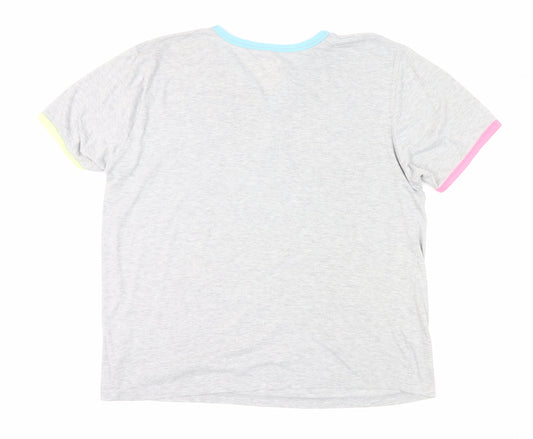 Lee Cooper Grey Henley T-Shirt XL Women's Casual