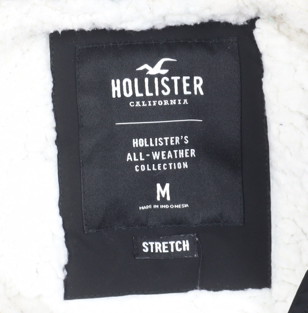 Hollister Women's Black Parka Jacket, M, Hooded, Winter