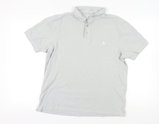 Jack Wills Men's Grey L Polo Shirt Short Sleeve Cotton