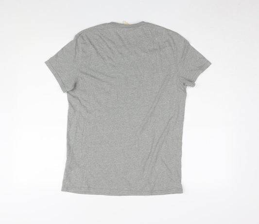 Hollister Men Grey Graphic Print T-Shirt, Small