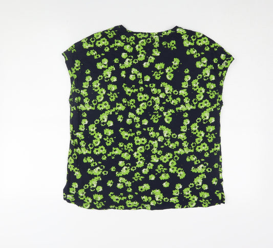 Whistles Women's Green Floral Cotton T-Shirt