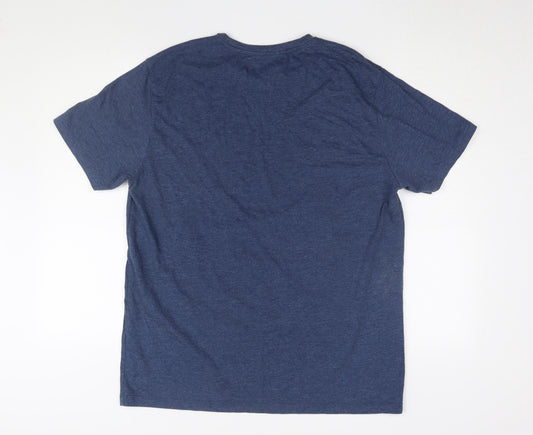 Coca-Cola Men's Blue Christmas T-Shirt L