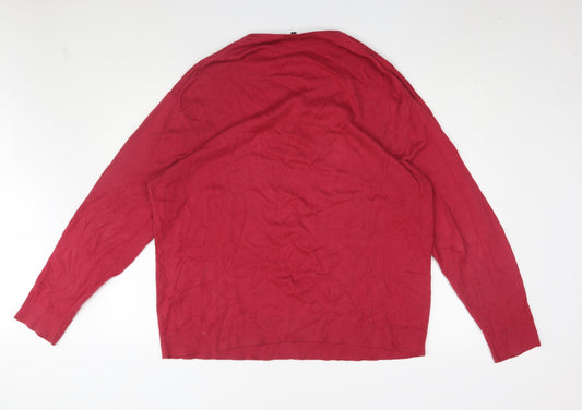 Austin Reed Men's Red V-Neck Pullover Jumper XL