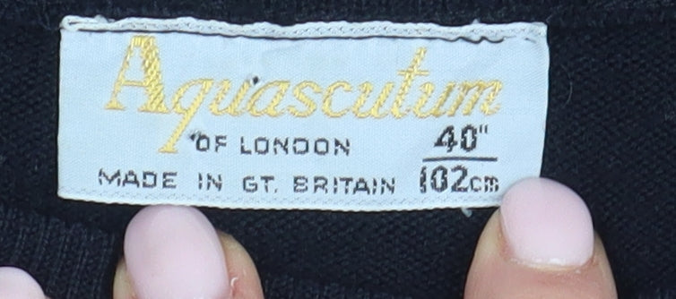 Aquascutum Women's Black Wool Pullover Jumper L