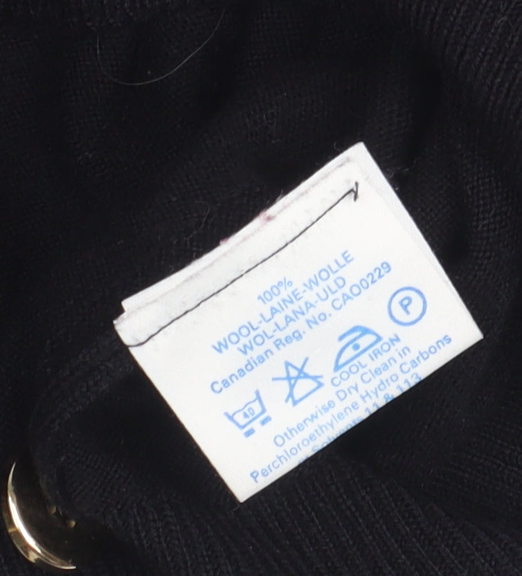 Aquascutum Women's Black Wool Pullover Jumper L