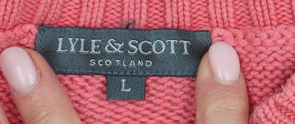 Lyle & Scott Women's Pink Crew Neck Pullover Jumper L