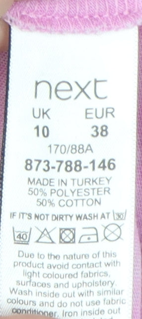 Next Women's Pink Raglan Long Sleeve T-Shirt - Size 10