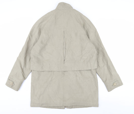 Vintage Marks and Spencer Beige Women's Mid-Length Coat
