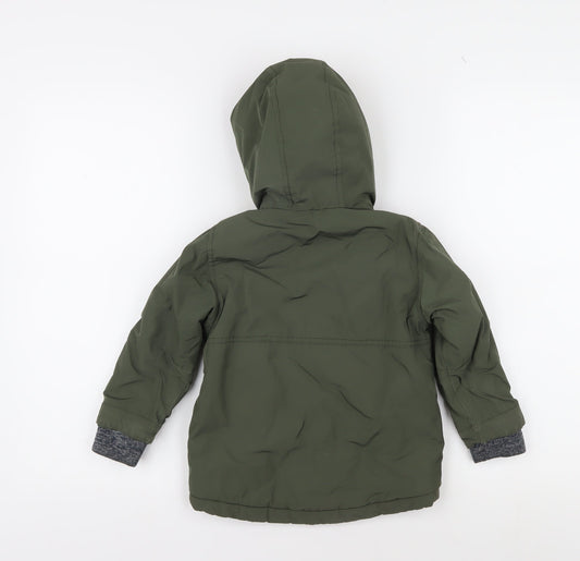 Next Boys Green Hooded Parka Jacket 2-3 Years