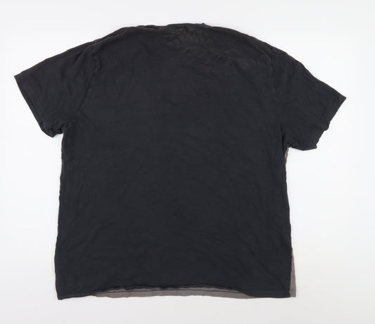 GAP Men's Colourblock T-Shirt XL Black Grey