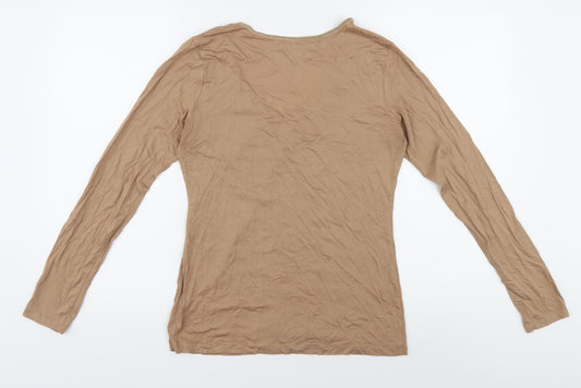 Banana Republic Women's Beige M V-Neck Long Sleeve Top