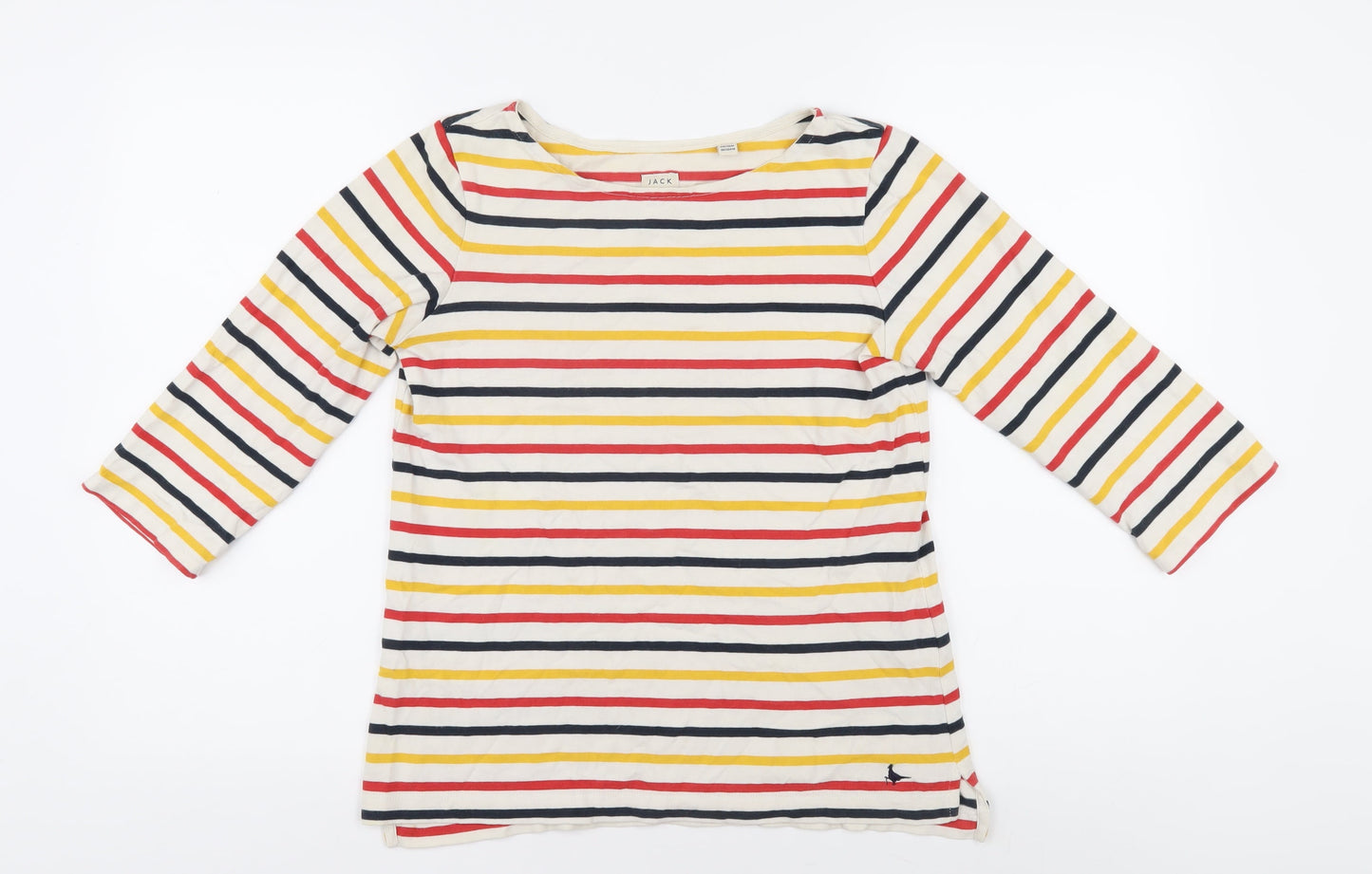 Jack Wills Women's Multicoloured Striped T-Shirt Size 8