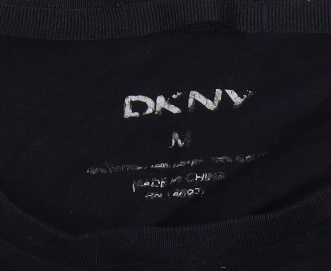 DKNY Men's Black Cotton Logo T-Shirt, M