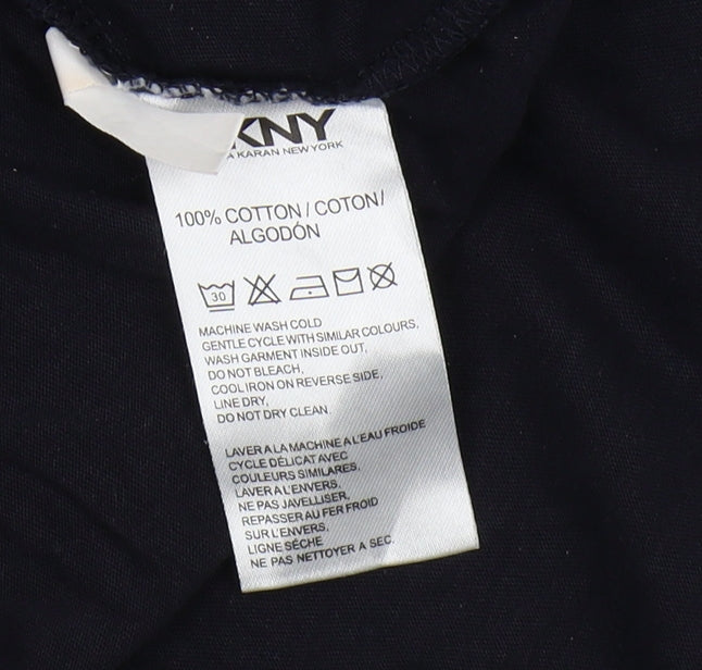 DKNY Men's Black Cotton Logo T-Shirt, M