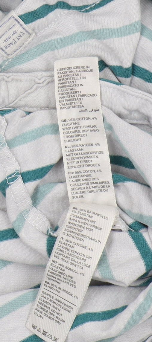 Fat Face Women's White Striped T-Shirt - Size 12