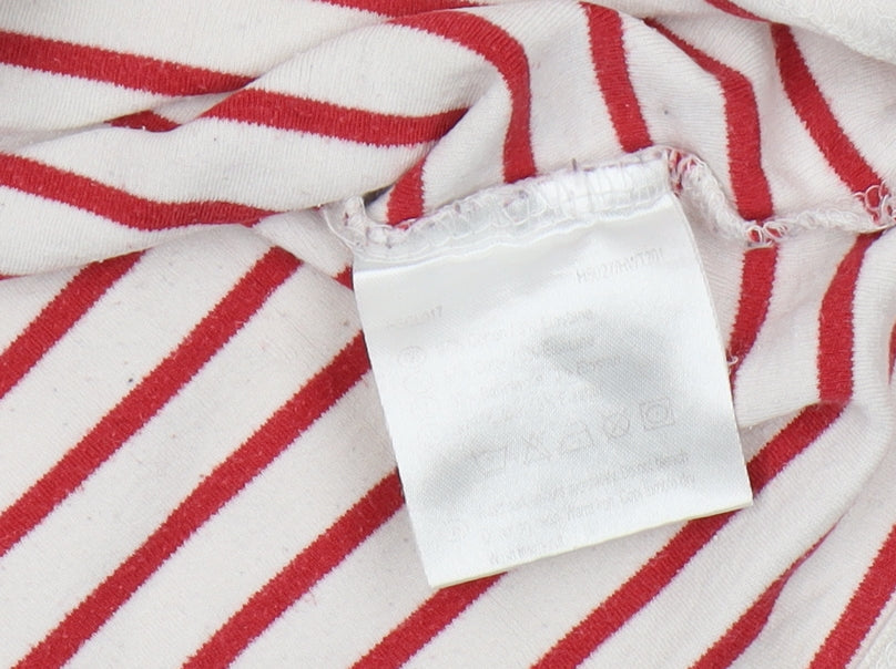 Hawkshead Women's Red Striped T-Shirt Size 14