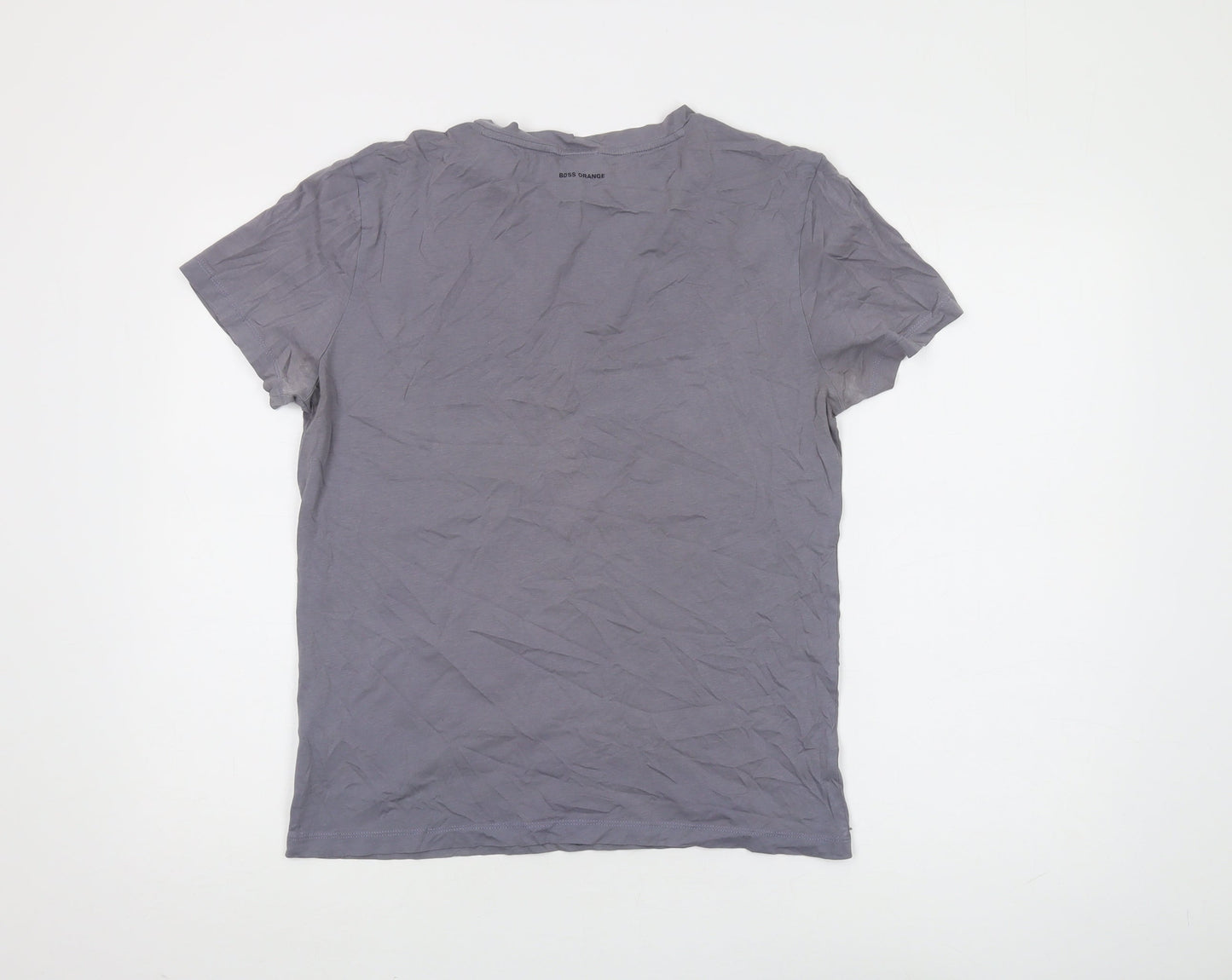 Hugo Boss Men's Grey T-Shirt - Medium - Short Sleeve