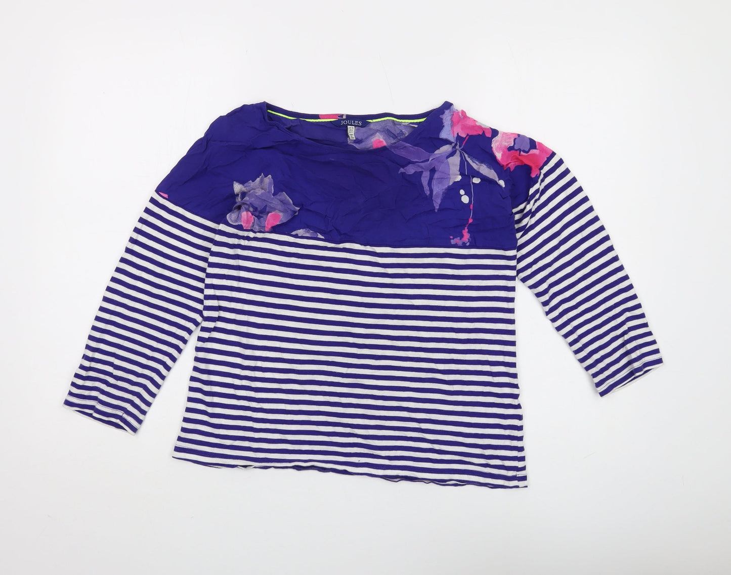 Joules Women's Blue Striped Blouse, Size 10, Casual Style