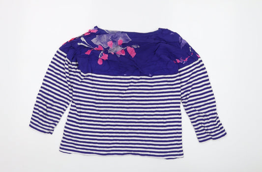 Womens UK Size 10 Joules Blue Cotton Blend Blouse