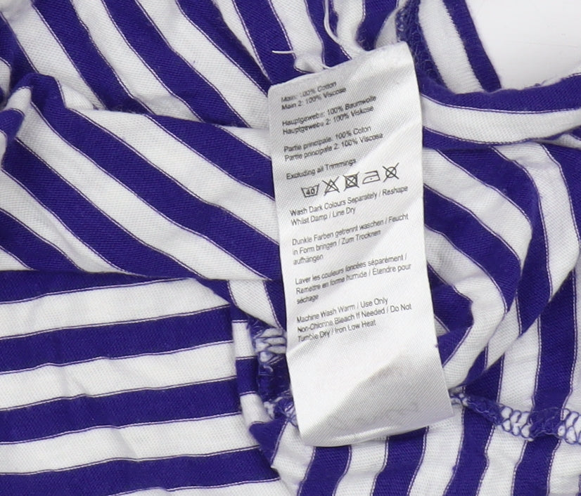 Joules Women's Blue Striped Blouse, Size 10, Casual Style