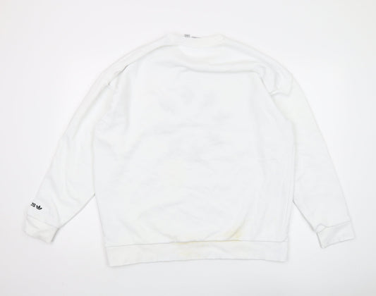 Adidas Unisex Adults White XL Pullover Sweatshirt