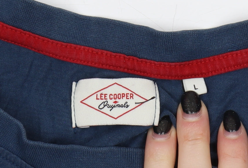 Lee Cooper Men's Blue Logo Graphic T-Shirt Size L