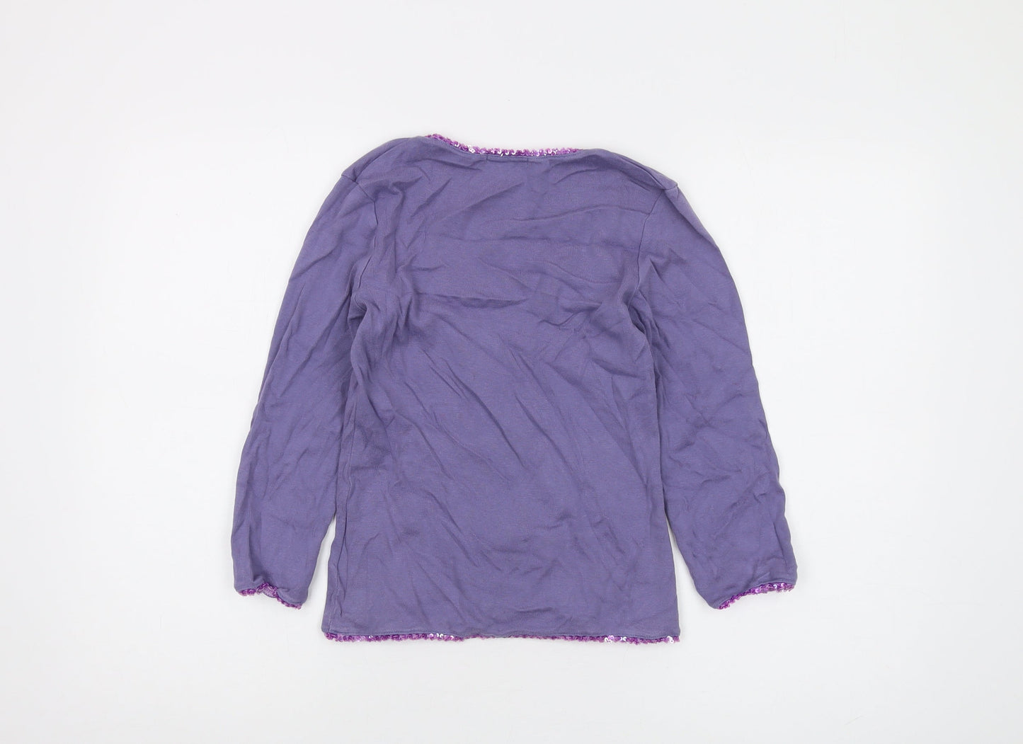 Boden Women's Purple Scooped Sequin T-Shirt