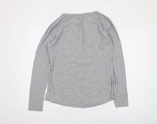 Gap Women's Grey Long Sleeve Basic T-Shirt, Size L