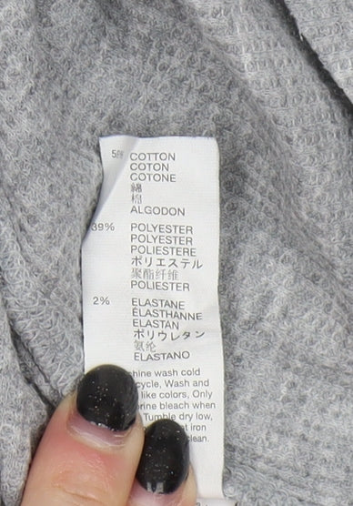 Gap Women's Grey Long Sleeve Basic T-Shirt, Size L