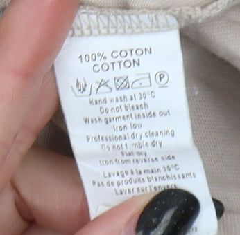 Christian Lacroix Women's Beige V-Neck T-Shirt Size 20