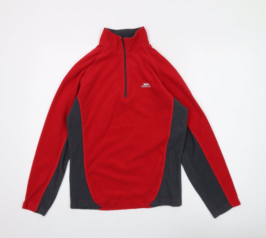 Trespass Men's Red XS 1/4 Zip Fleece Sweatshirt
