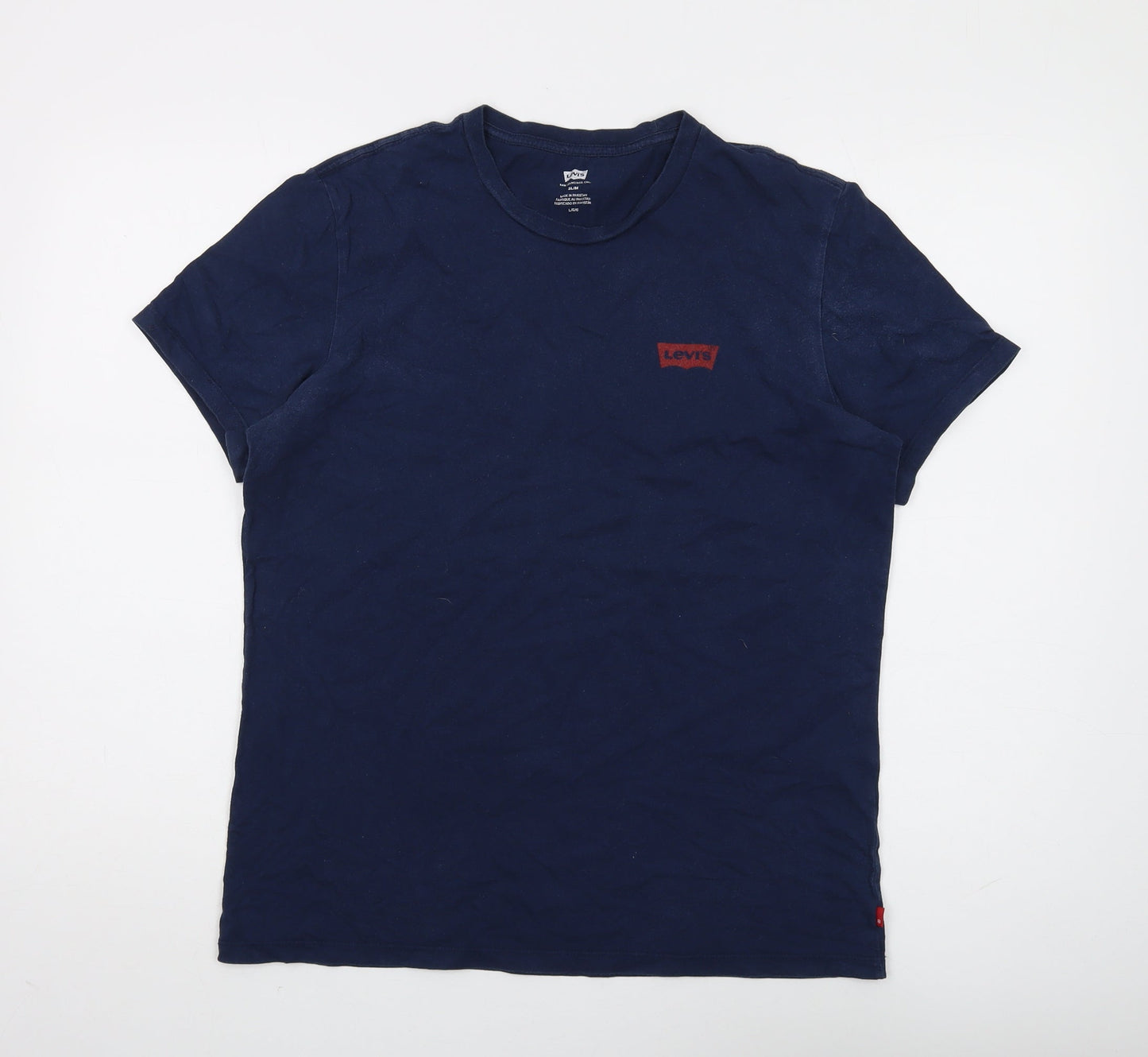 Levi's Men's Blue Slim Fit Cotton T-Shirt, Size L