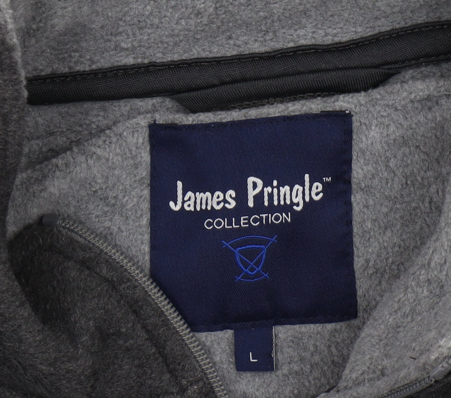 James Pringle Men's Grey Full Zip Fleece Sweatshirt L
