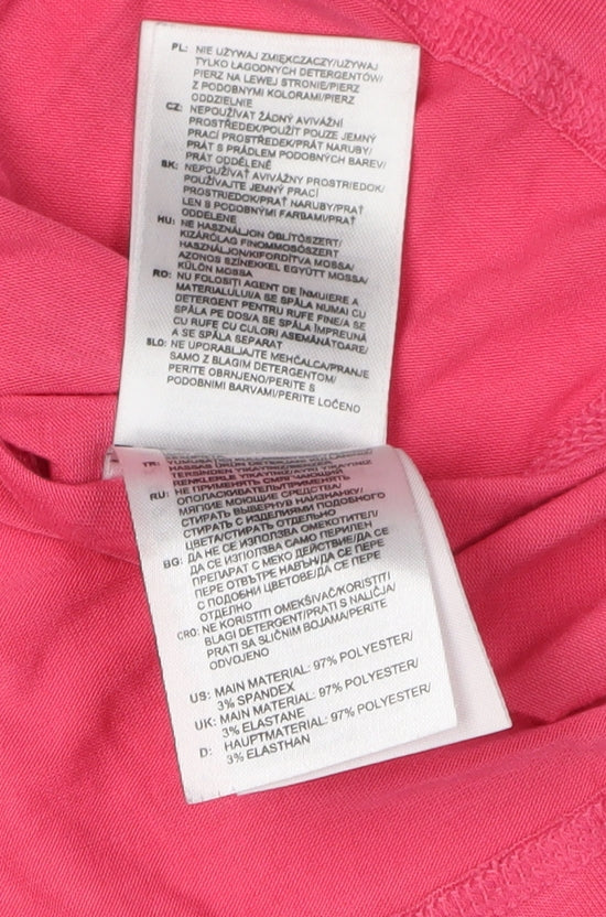 Brand and care label for Adidas Women's Pink T-Shirt S Regular Fit