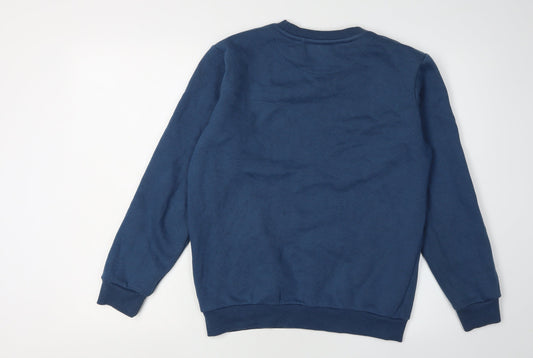 McKenzie Boys Blue Pullover Sweatshirt, 13-15 Years, Logo Accent