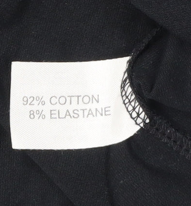 Kew Women's Black V-Neck 3/4 Sleeve Blouse XL