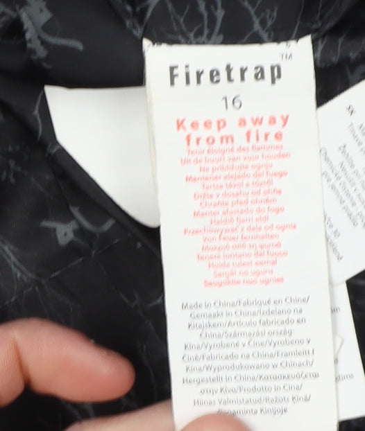 Firetrap Women's Black Puffer Jacket Size 16 Casual